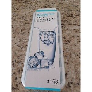 Jacent Silicone Ice Cube Tray With Lid 2 Pack Stackable Brand New